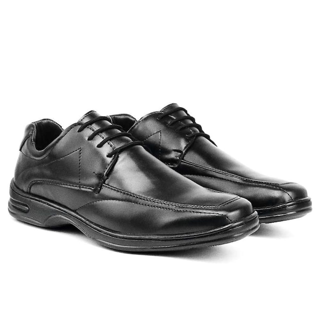 Sapato Social Masculino Cadarço Bico Quadrado Conforto