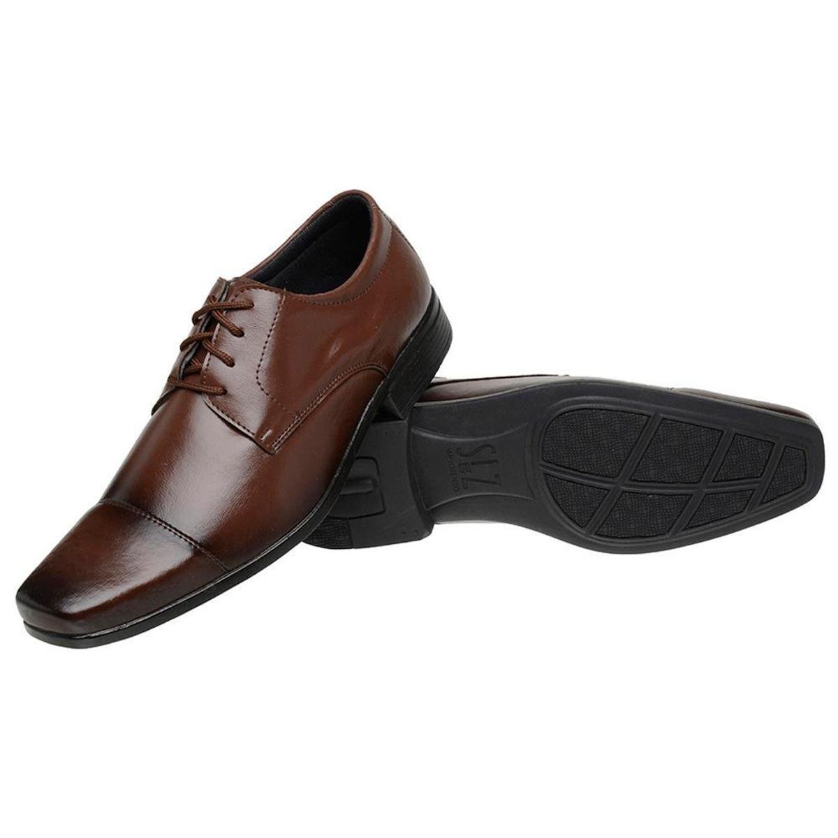Sapato Social Masculino Cadarço Bico Quadrado Macio Moderno Confortavel Sola Aderente - Café Menor preço em Sapato Social Masculino Cadarço Bico Quadrado Macio Moderno Confortavel Sola Aderente - Café