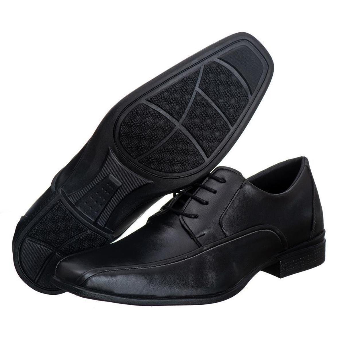 Sapato Social Masculino Cadarço Conforto Estilo Moderno - Preto | Zattini