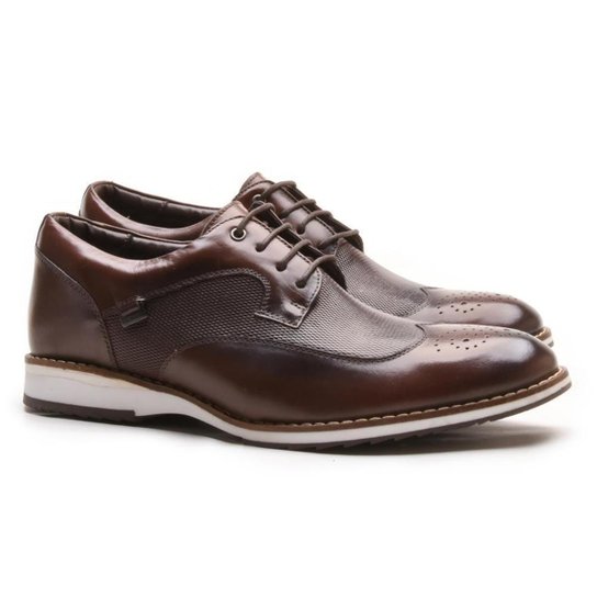 Sapato Social Masculino Calce Fácil Couro Casual Conforto