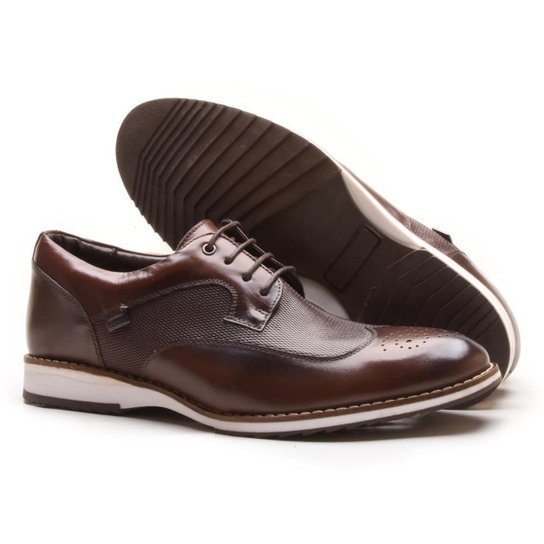 Sapato Social Masculino Calce Fácil Couro Casual Conforto