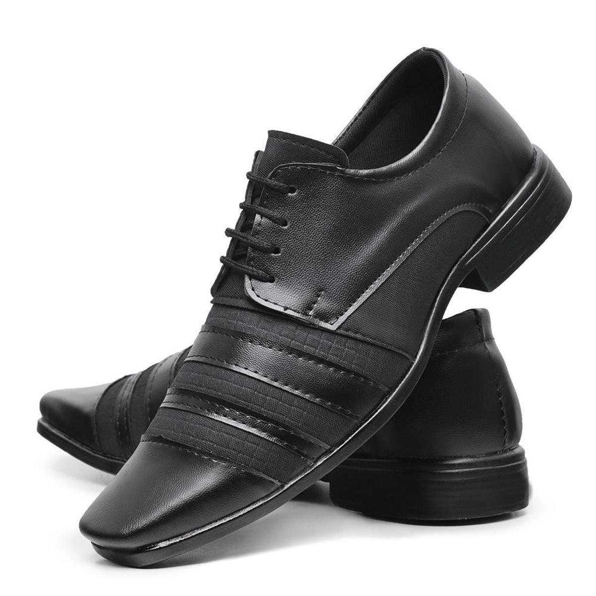 Sapato Social Masculino Com Texturas Bico Quadrado Cadarço Confortavel - Preto é boa?