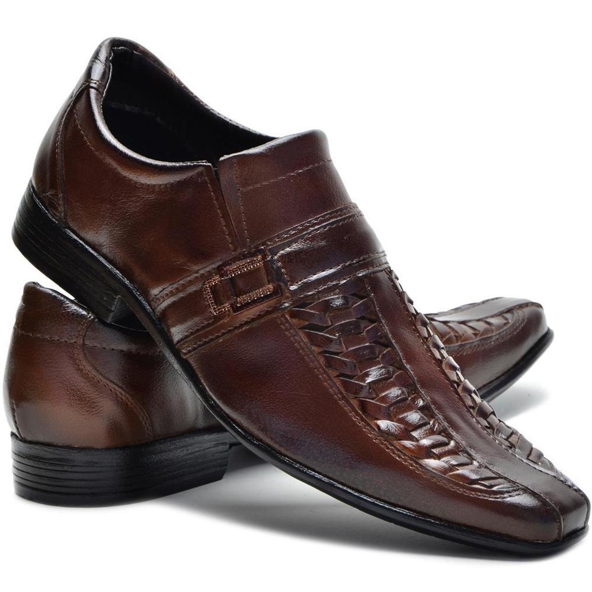 Sapato Social Masculino Confortável Fivela Moderno Leoppé - Marrom Menor preço em Sapato Social Masculino Confortável Fivela Moderno Leoppé - Marrom