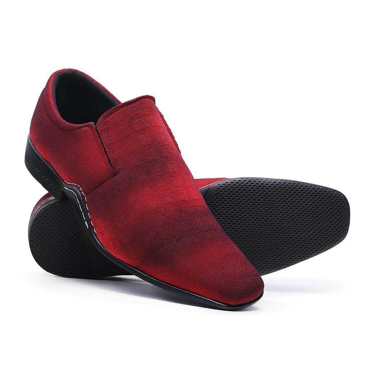 Sapato Social Masculino Conforto Casual Eleganci - Vermelho Menor preço em Sapato Social Masculino Conforto Casual Eleganci - Vermelho