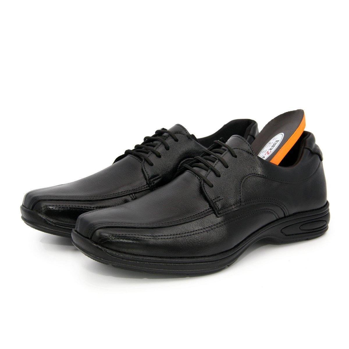 Sapato Social Masculino Couro Anti Estresse Palmilha Confort Gel Footwear - Preto Menor preço em Sapato Social Masculino Couro Anti Estresse Palmilha Confort Gel Footwear - Preto