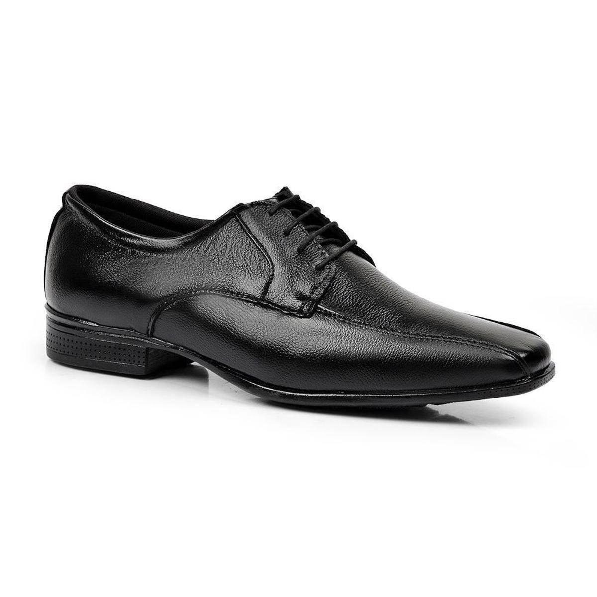 Sapato Social Masculino Couro Bico Quadrado Cadarço Conforto Menor preço em Sapato Social Masculino Couro Bico Quadrado Cadarço Conforto