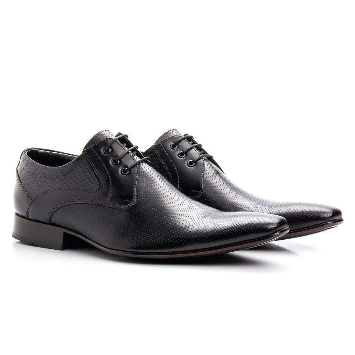 Sapato Social Masculino Couro Clássico Conforto Elegante - Preto Menor preço em Sapato Social Masculino Couro Clássico Conforto Elegante - Preto