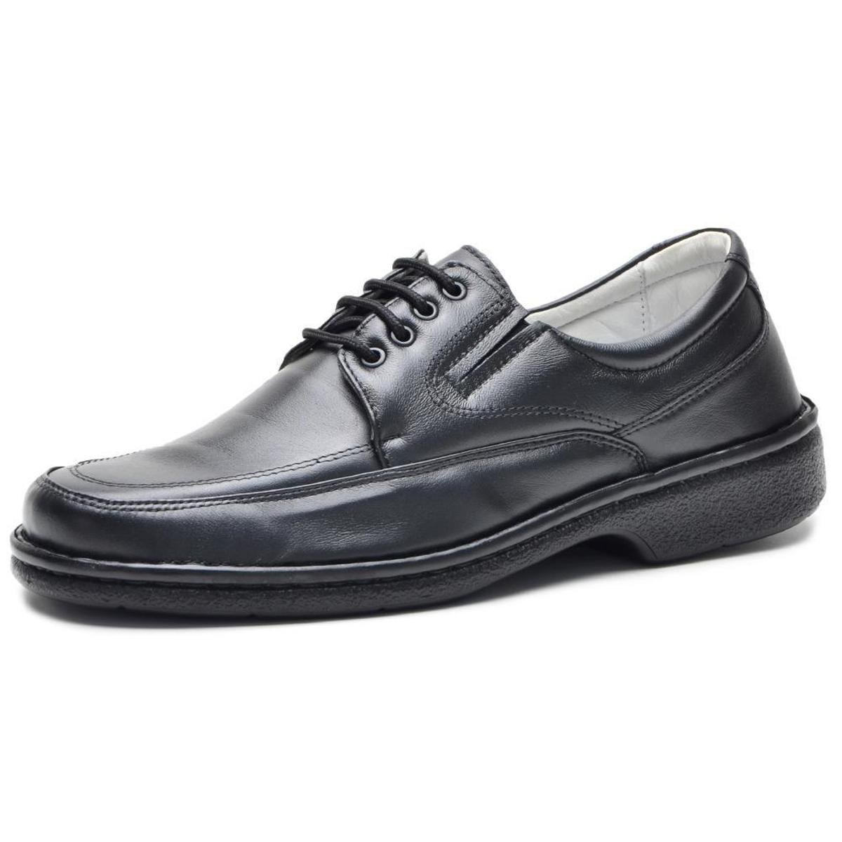 Sapato Social Masculino Couro Salto Baixo Palmilha Gel Menor preço em Sapato Social Masculino Couro Salto Baixo Palmilha Gel