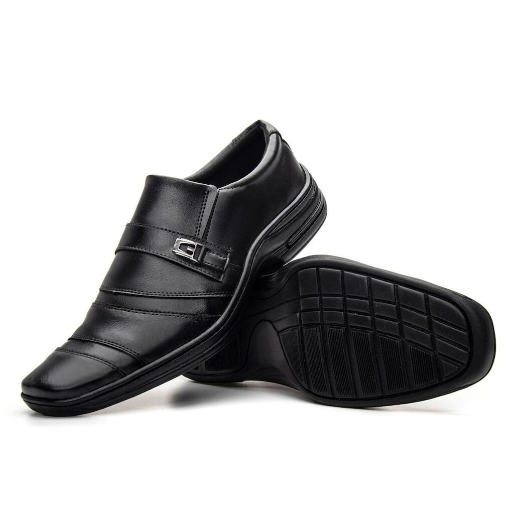 Sapato Social Masculino Detalhe em Metal Estilo Confort Solado Macio