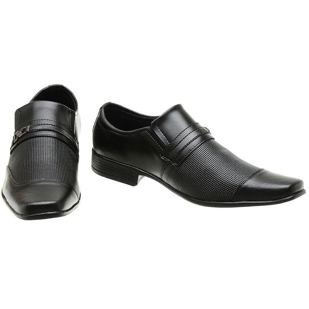 Sapato Social Masculino Elástico Calce Fácil Metal Conforto