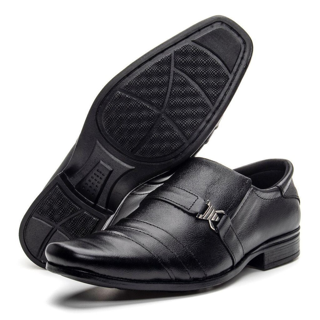 Sapato Social Masculino Em Couro Bovino Modelo Detalhe em Metal Pala