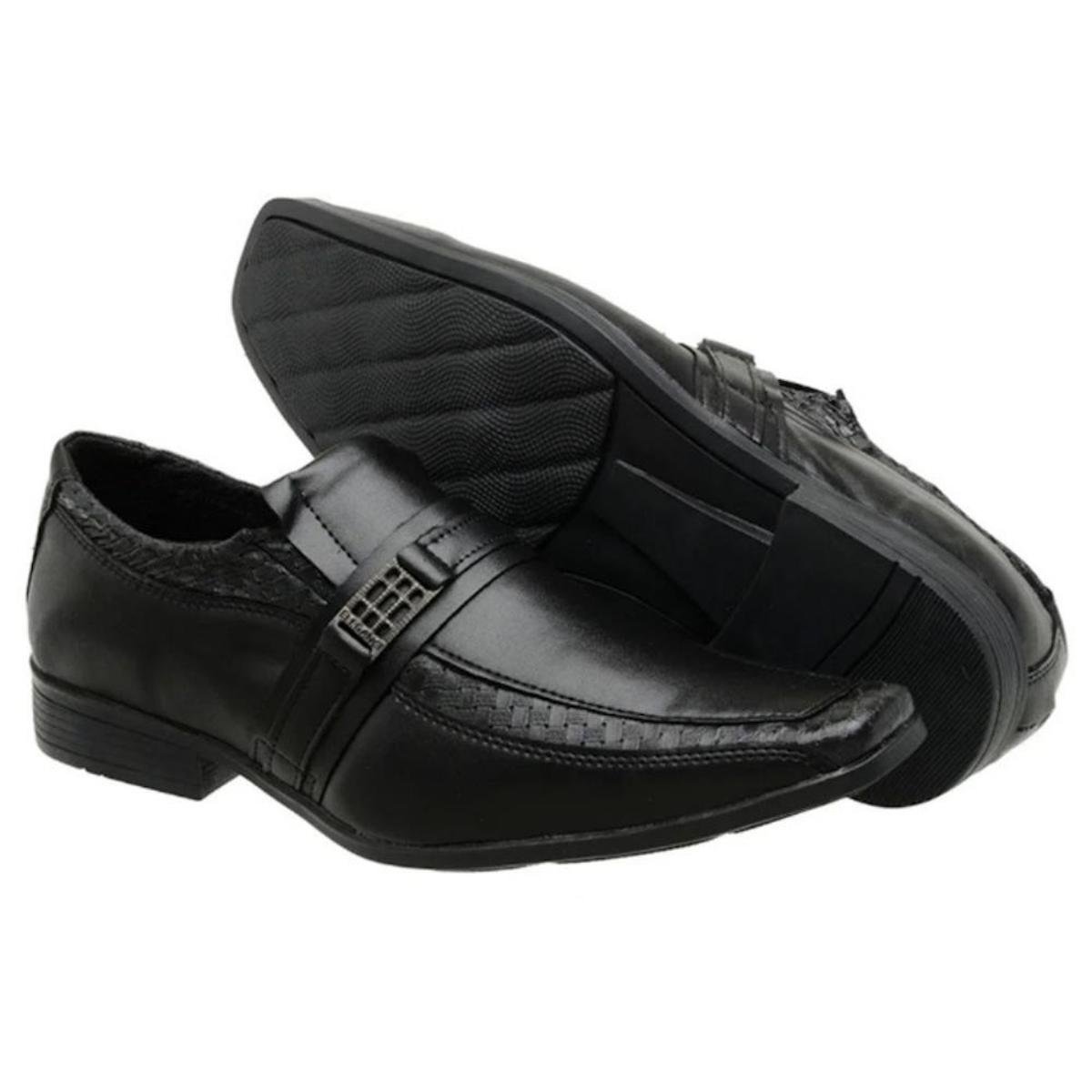 Sapato Social Masculino Fivela Elástico Moderno Elegante - Preto Menor preço em Sapato Social Masculino Fivela Elástico Moderno Elegante - Preto