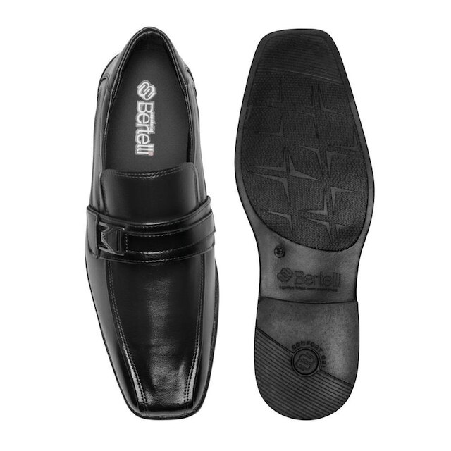Sapato Social Masculino Linha Sport Fino Confortavel Elegante Macio Elastico com Metal