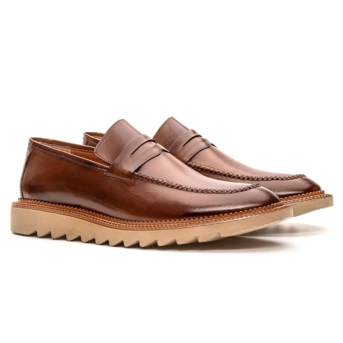 Sapato Social Masculino Mocassim em Couro Conforto Loafer Tratorado Palermo Sofisticado Bigioni Menor preço em Sapato Social Masculino Mocassim em Couro Conforto Loafer Tratorado Palermo Sofisticado Bigioni