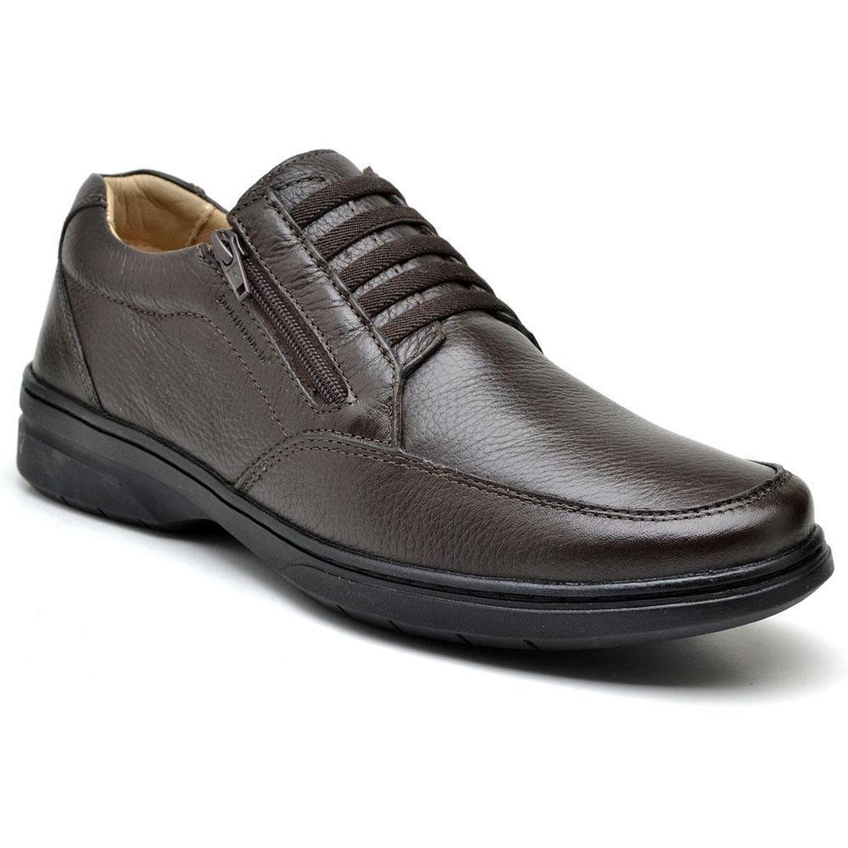 Sapato Social Masculino Ortopédico Couro Liso Zíper Conforto Menor preço em Sapato Social Masculino Ortopédico Couro Liso Zíper Conforto