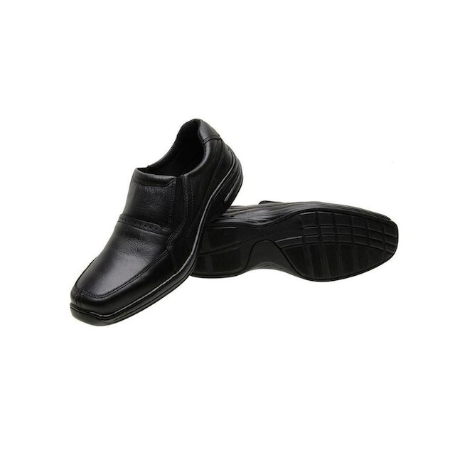 sapato social masculino ortópedico de couro legitimo confortavel