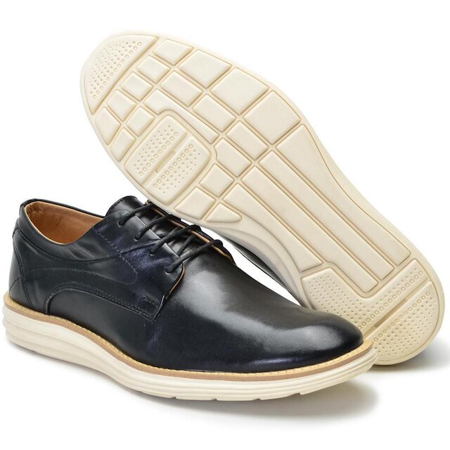 Sapato Social Masculino Oxford Couro Confortável Cadarço