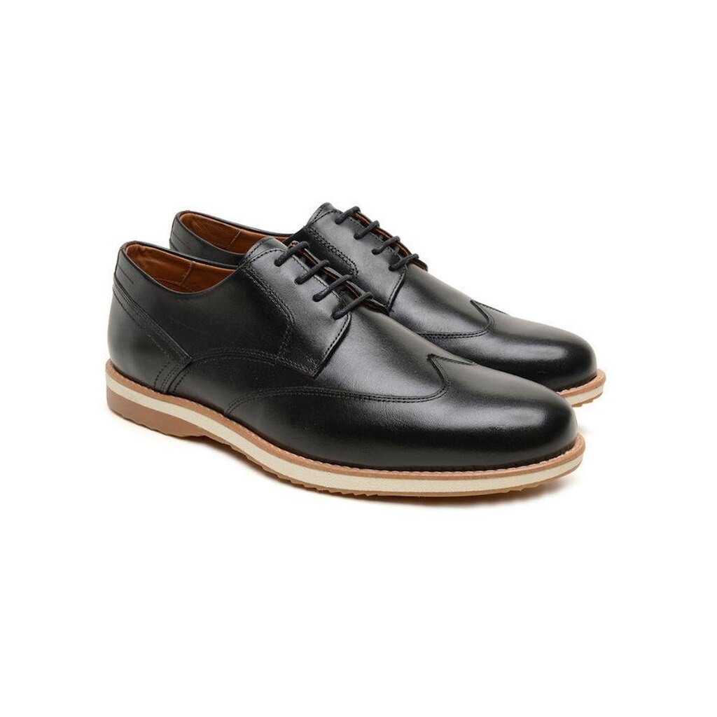 sapato social masculino oxford de couro legitimo casual de cadarço confortavel