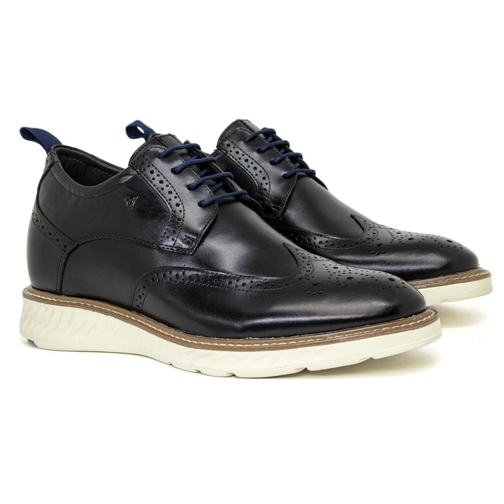 Sapato Social Masculino Rafarillo Alth Palmilha Aumenta Altura +7cm Derby Brogue Original 69053