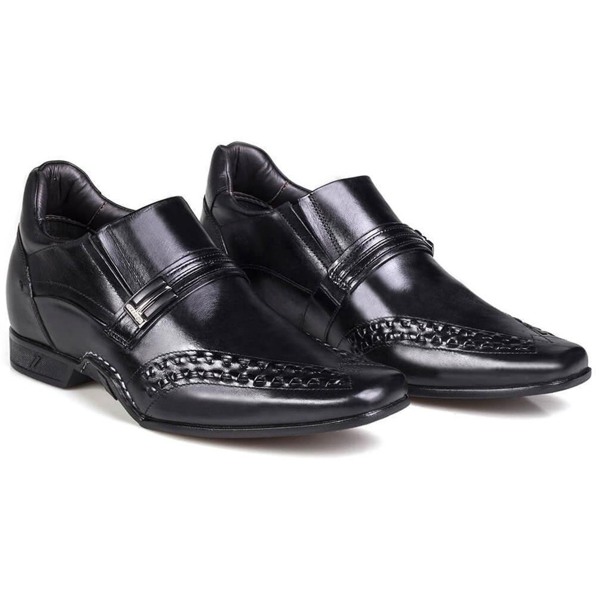 Sapato Social Masculino Rafarillo Couro Aumenta Altura - Preto | Zattini