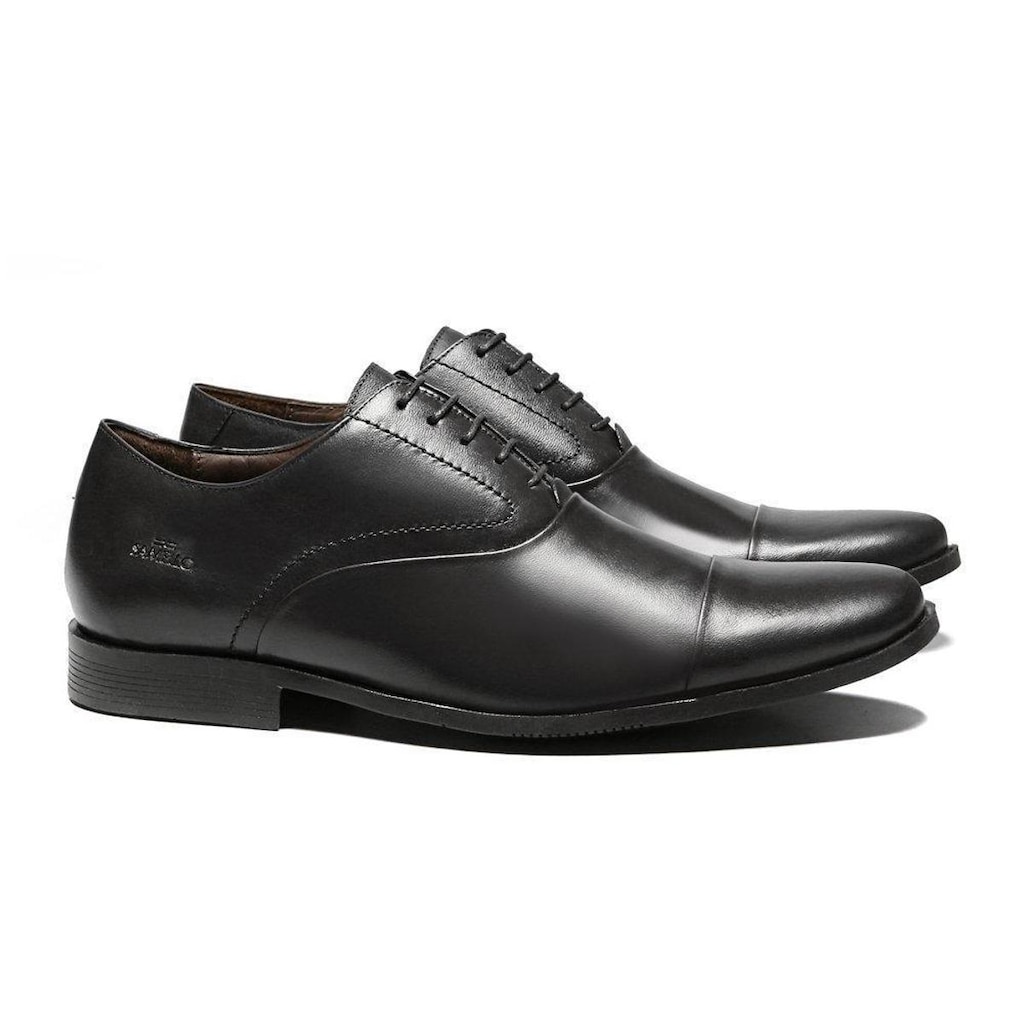 Sapato Social Masculino Rexton Napa Mestico Preto Samello