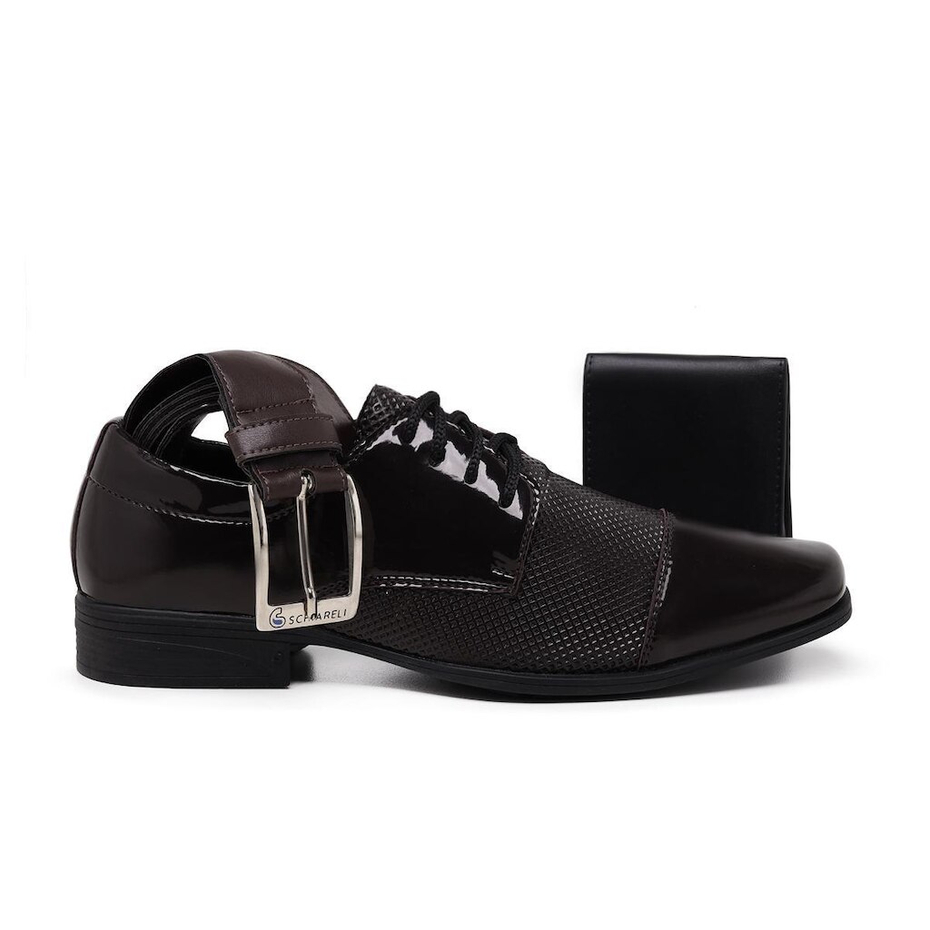 Sapato Social Masculino Schiareli 701 Kit Cinto e Carteira