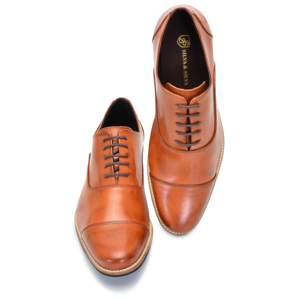 Sapato Social Masculino Silva&silva York Caramelo Manchado Sofisticado Em Couro Menor preço em Sapato Social Masculino Silva&silva York Caramelo Manchado Sofisticado Em Couro
