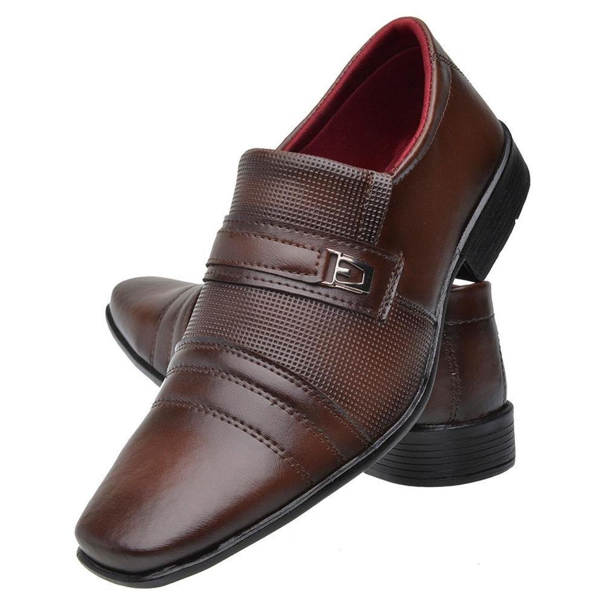 Sapato Social Masculino Sintetico Pronta Entrega Fivela Café - Marrom |  Zattini