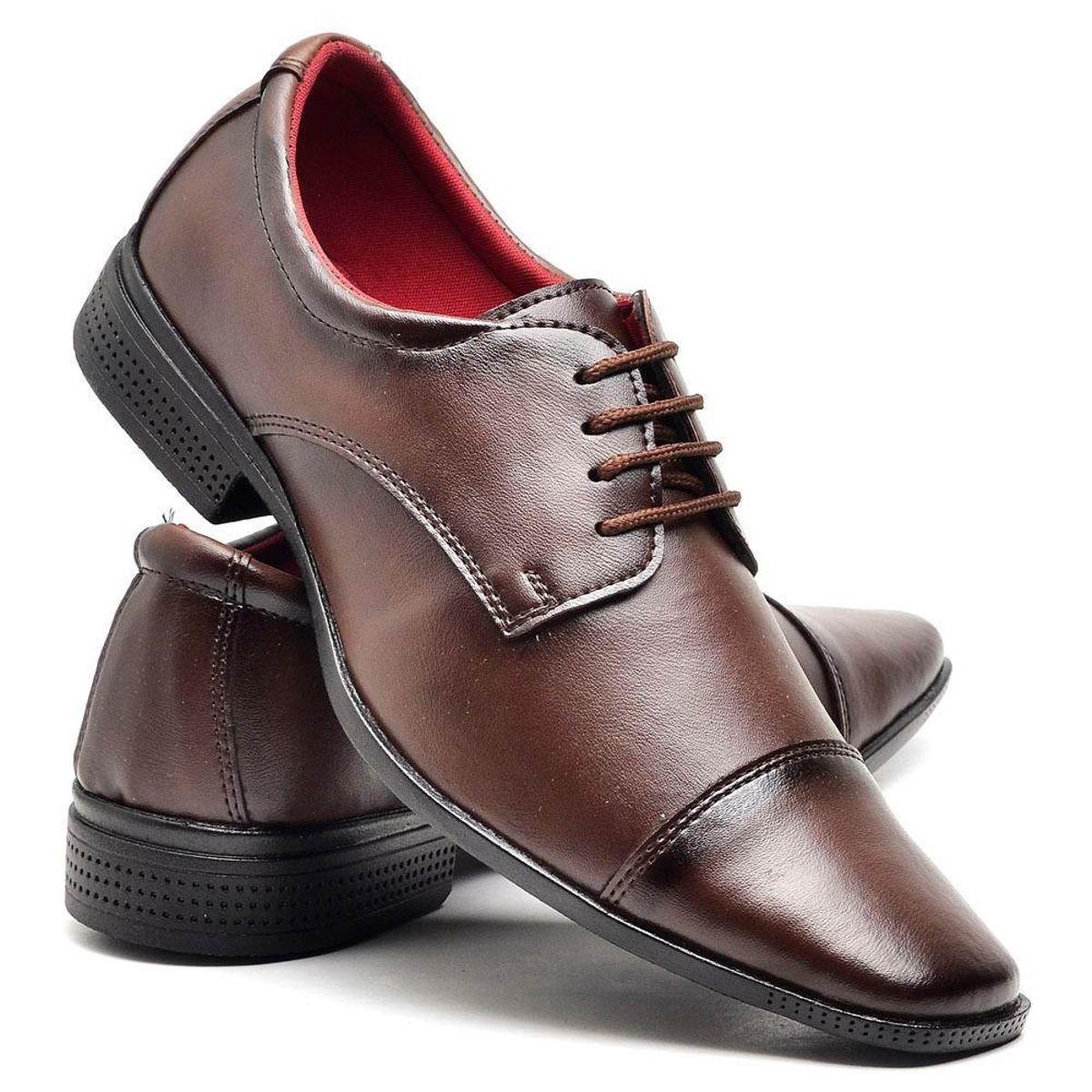 Sapato Social Masculino Siroco Cadarço Top Flex - Marrom Menor preço em Sapato Social Masculino Siroco Cadarço Top Flex - Marrom
