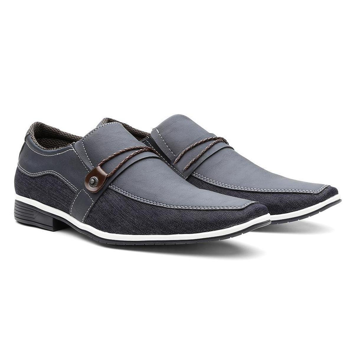 Sapato Social Masculino Thor Bico Quadrado Macio Conforto - Cinza Menor preço em Sapato Social Masculino Thor Bico Quadrado Macio Conforto - Cinza