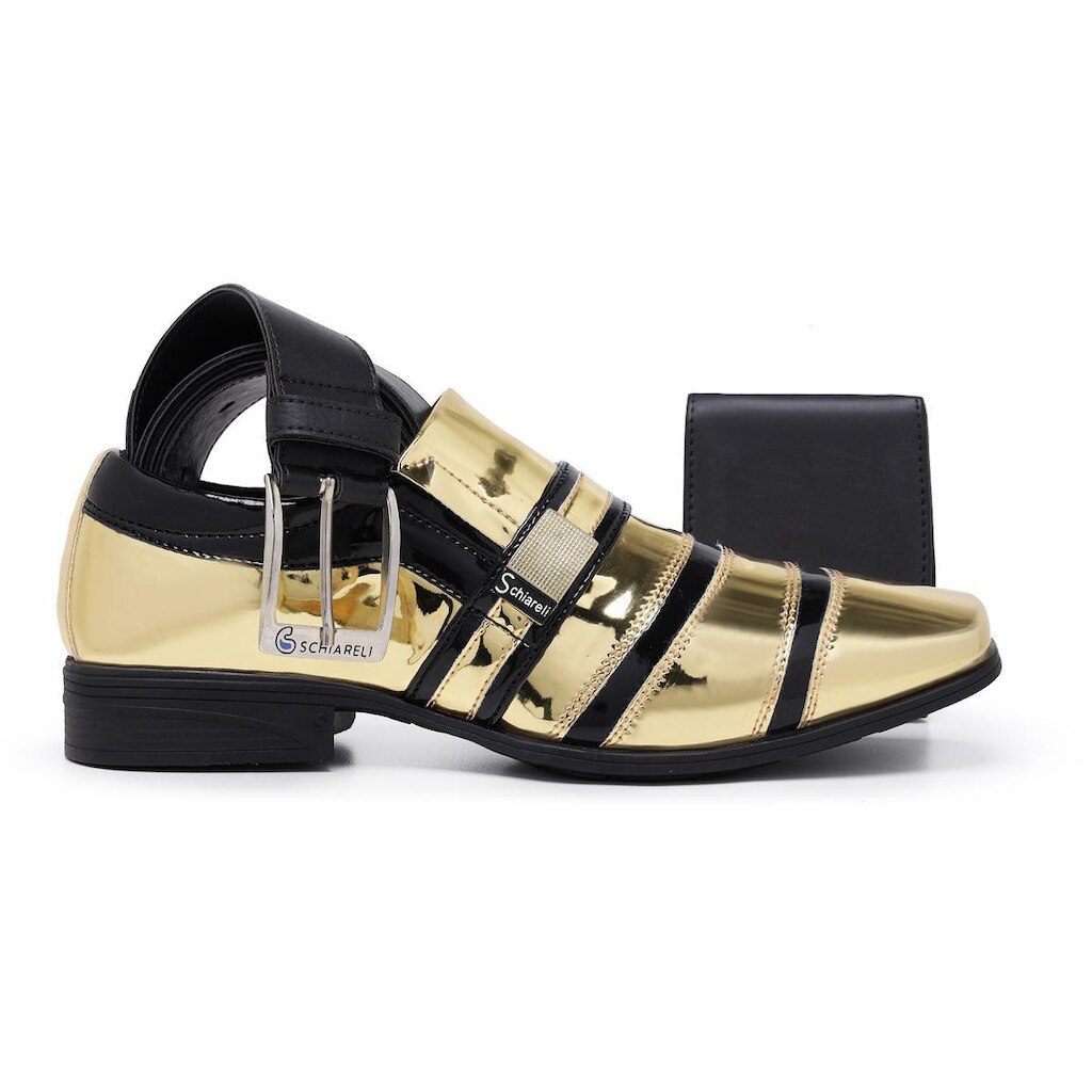 Sapato Social Masculino Verniz Casual Leve e Macio Cinto + Carteira Gmm Shoes