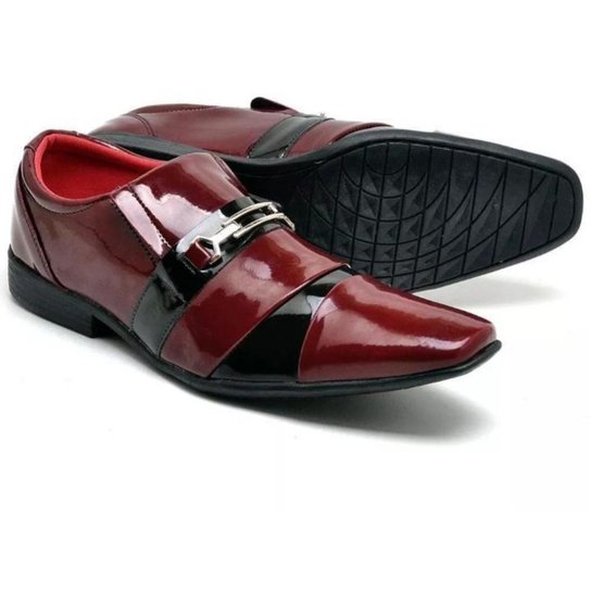 Sapato Cor Vinho Masculino Sapato Social Masculino Verniz Colorido