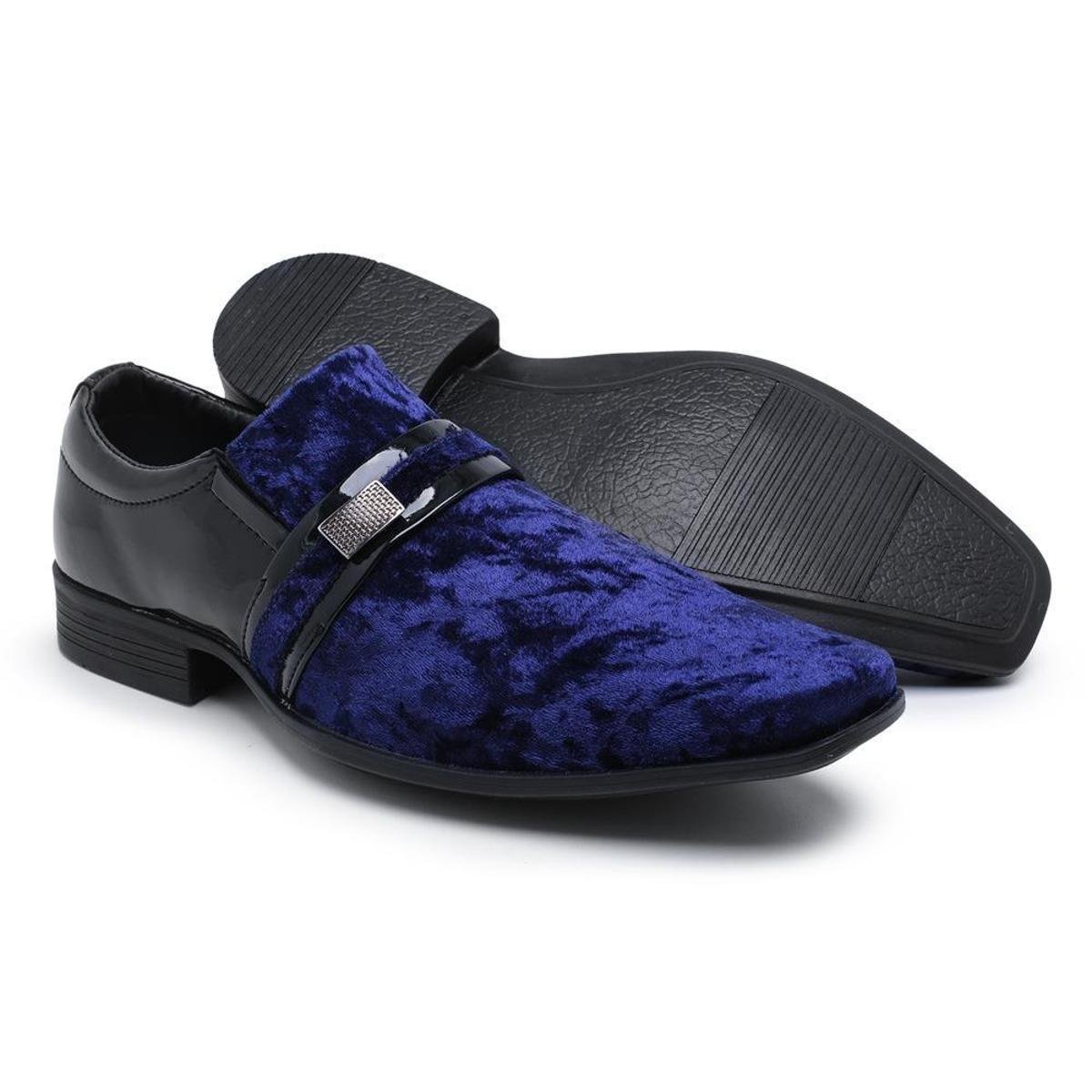 Sapatos sociais masculino em veludo preto ANZ605 | ITA Comfort