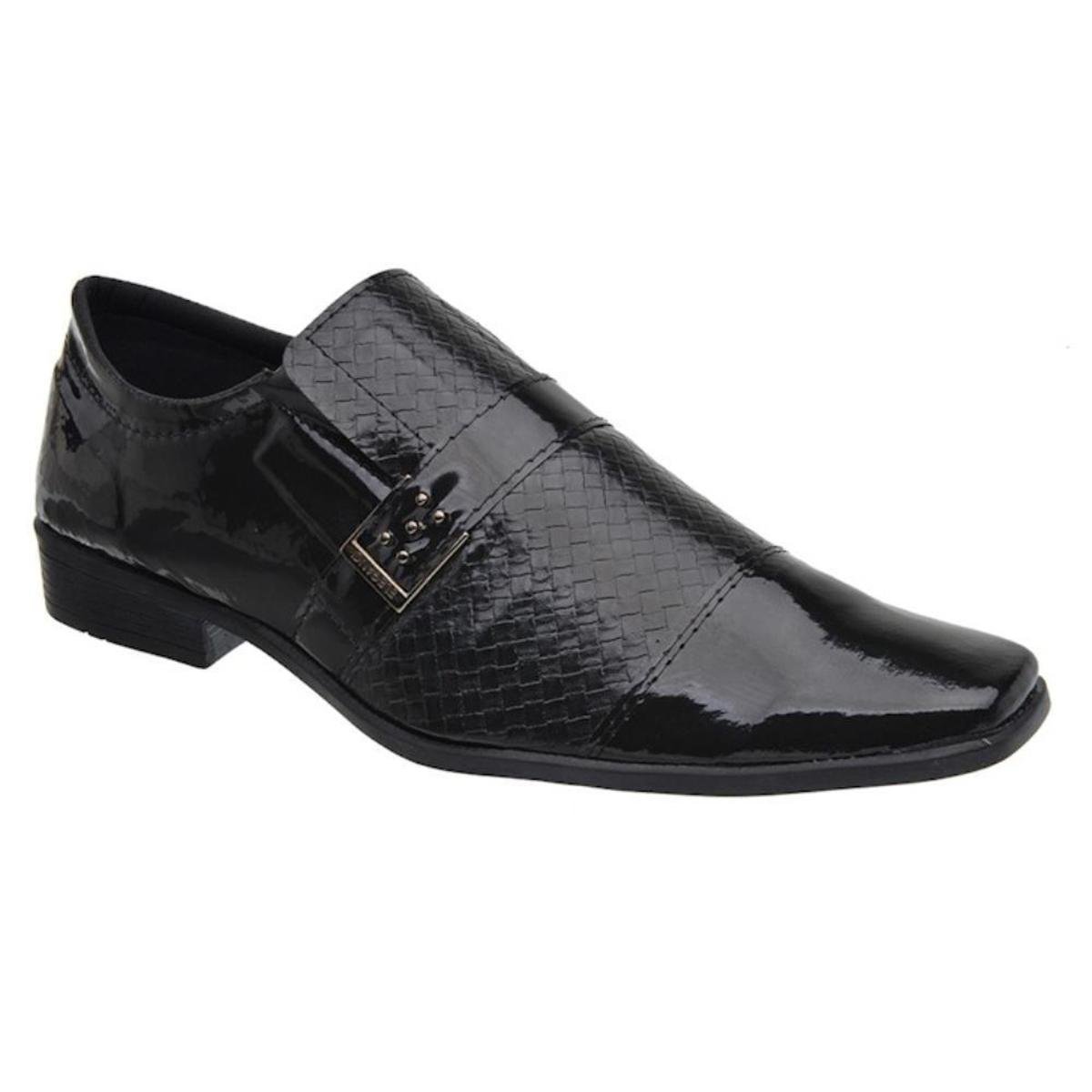 Sapato Social Masculino Verniz Elástico Estilo Elegante Leve - Preto Menor preço em Sapato Social Masculino Verniz Elástico Estilo Elegante Leve - Preto