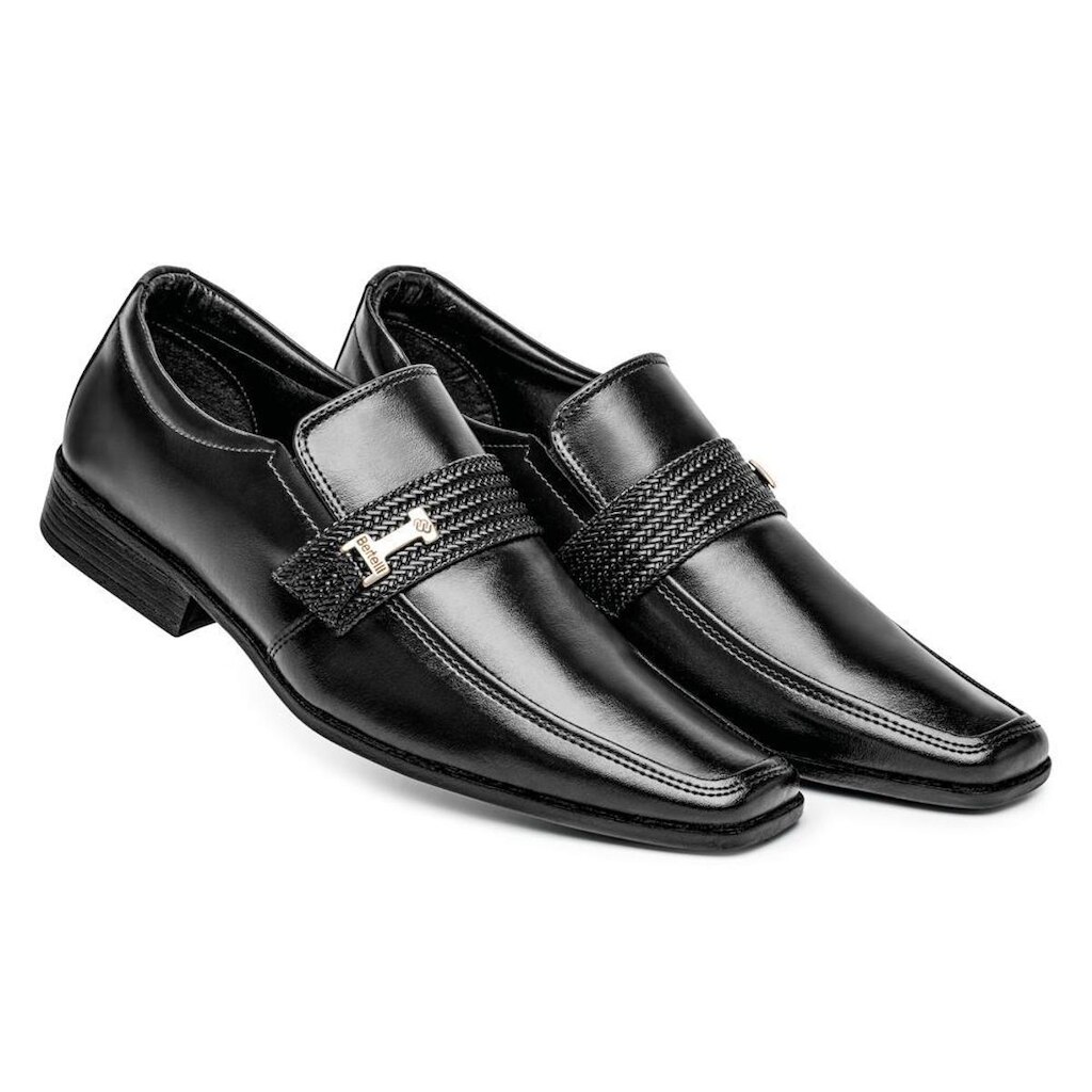 Sapato Social Masculino Work Lux Classico Bico Quadrado com Solado de Borracha