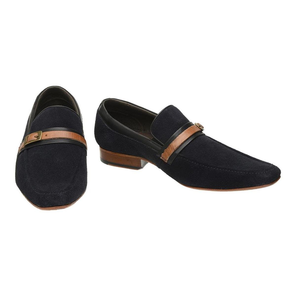 Sapato Social Mocassim Malbork Couro Camurça Esporte Fino Masculina -  Marinho | Zattini