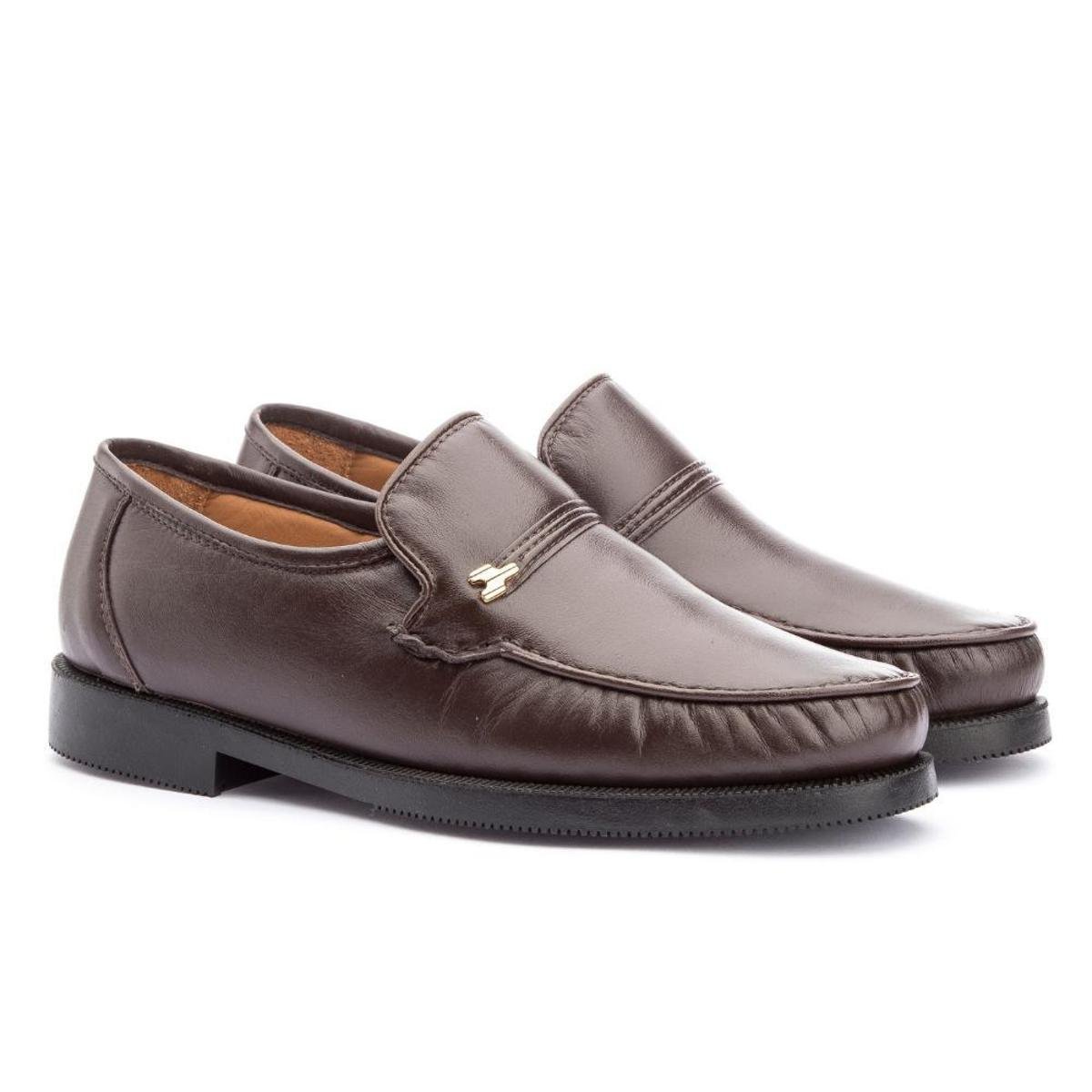 Sapato Social Mocassim Masculino Tradicional Em Couro - Café | Zattini