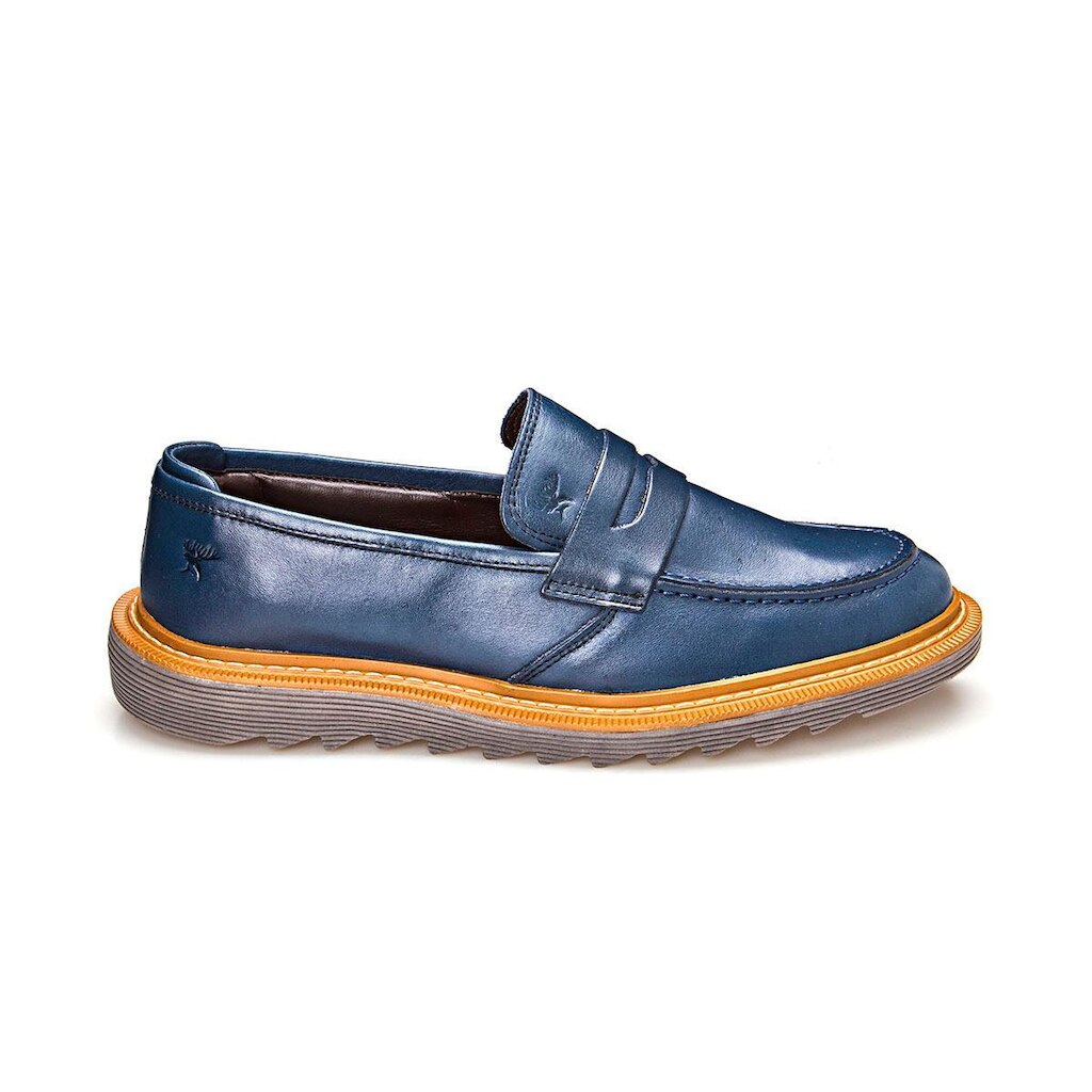 Sapato Social Mocassim Masculino Tratorado Loafer Marinho