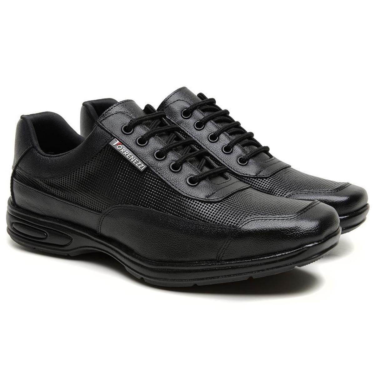 Sapato Social Ortopédico Masculino Couro Cadarço Conforto - Preto Menor preço em Sapato Social Ortopédico Masculino Couro Cadarço Conforto - Preto