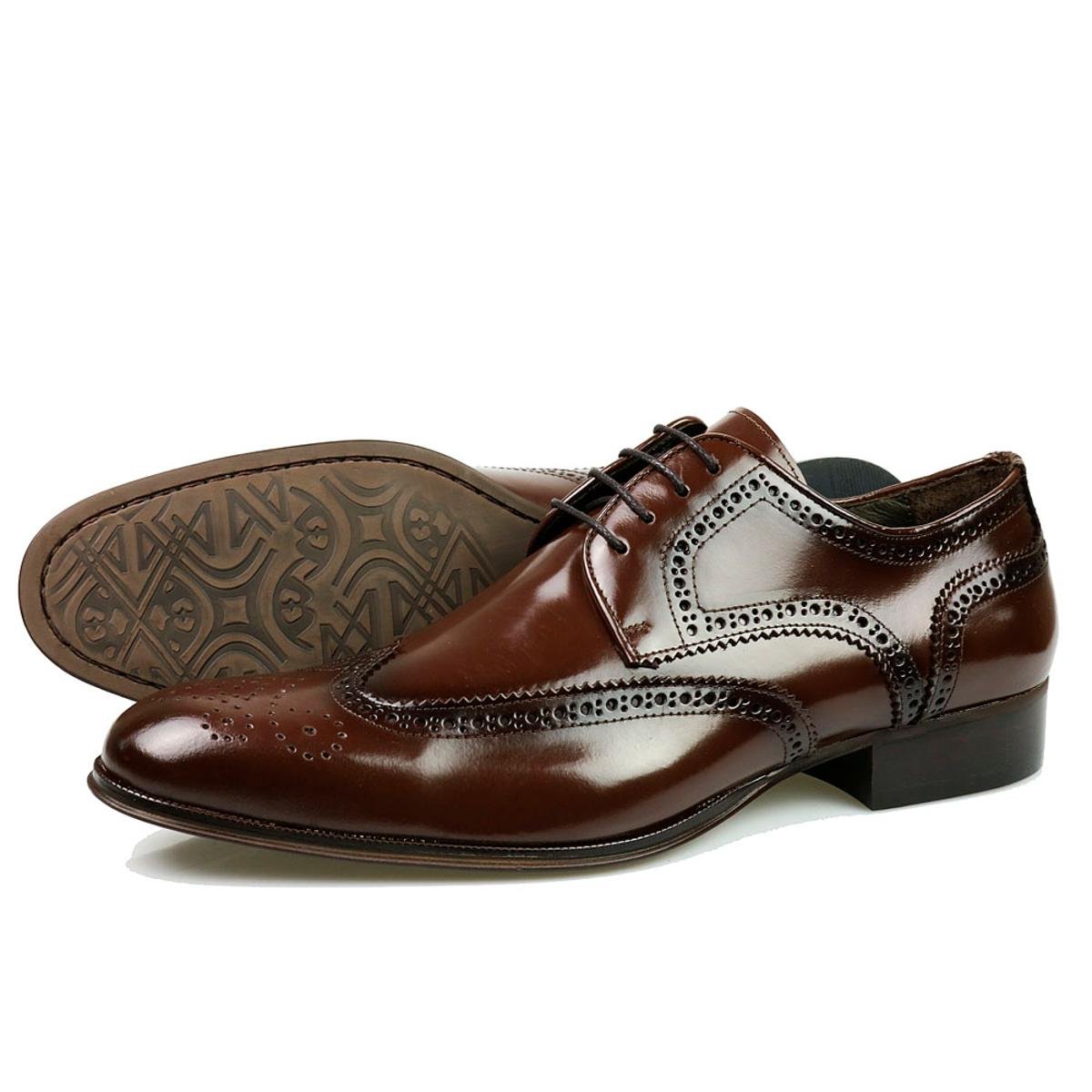 Sapato Social Oxford Classico Marrom Couro Masculino - Café Menor preço em Sapato Social Oxford Classico Marrom Couro Masculino - Café