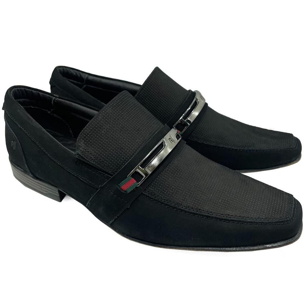 Sapato Social Rafarillo Metal Gorgurão Couro - Preto - 42