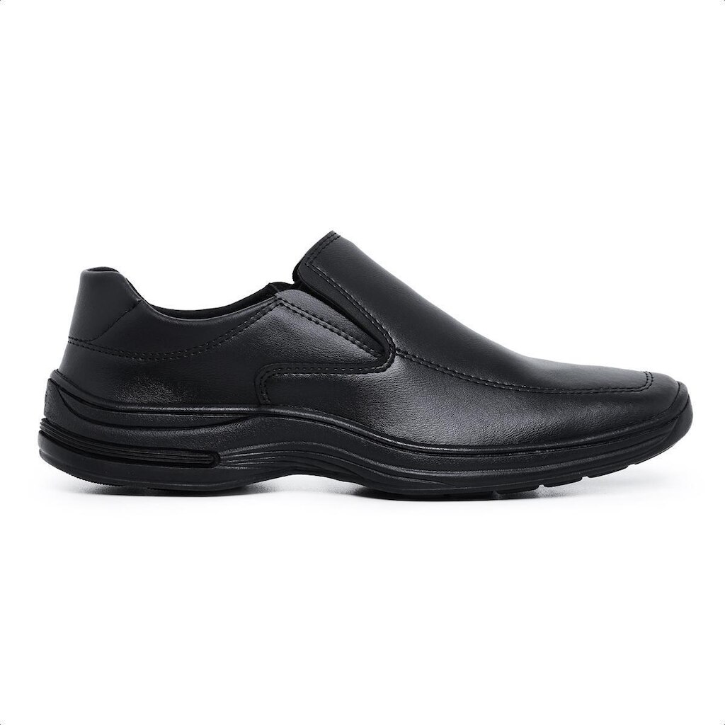 Sapato Social Sport Fino Casual Antiestresse Confort Preto
