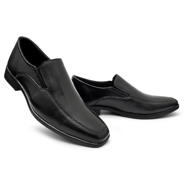 Sapato Social Sport Fino Masculino Couro Preto Conforto Calce Facil