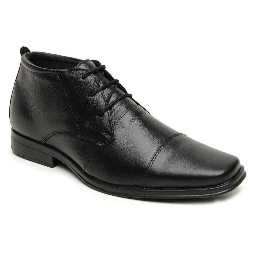 Sapato Social Sport Fino Masculino Couro Preto Leve Confort