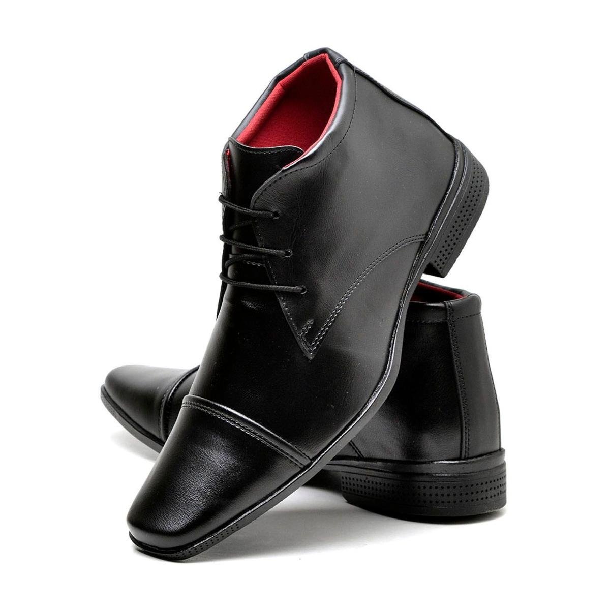 Sapato Social Top Flex Cano Alto Masculino - Preto | Zattini