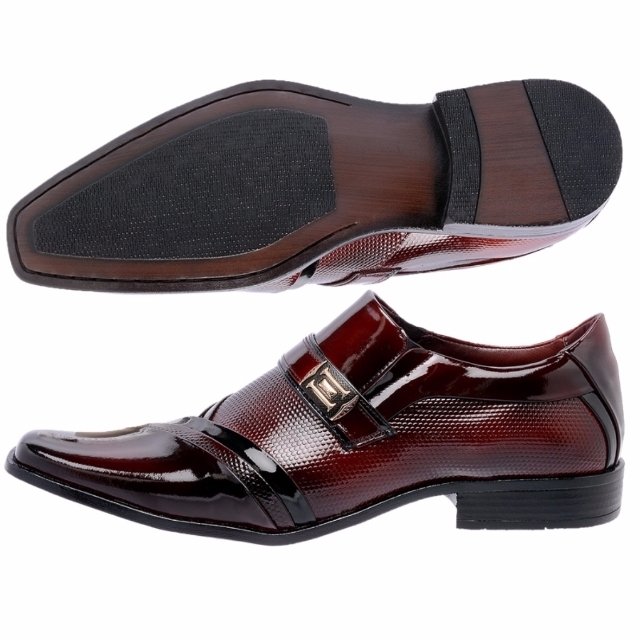 Sapato Social Verniz Gofer Couro - Vermelho | Zattini