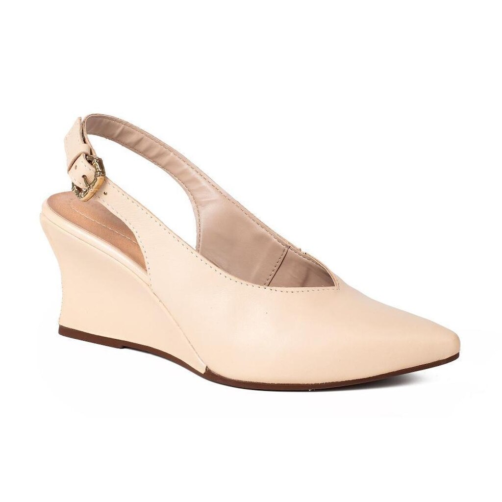 Sapato Tanara Em Couro Anabela Feminino T9514