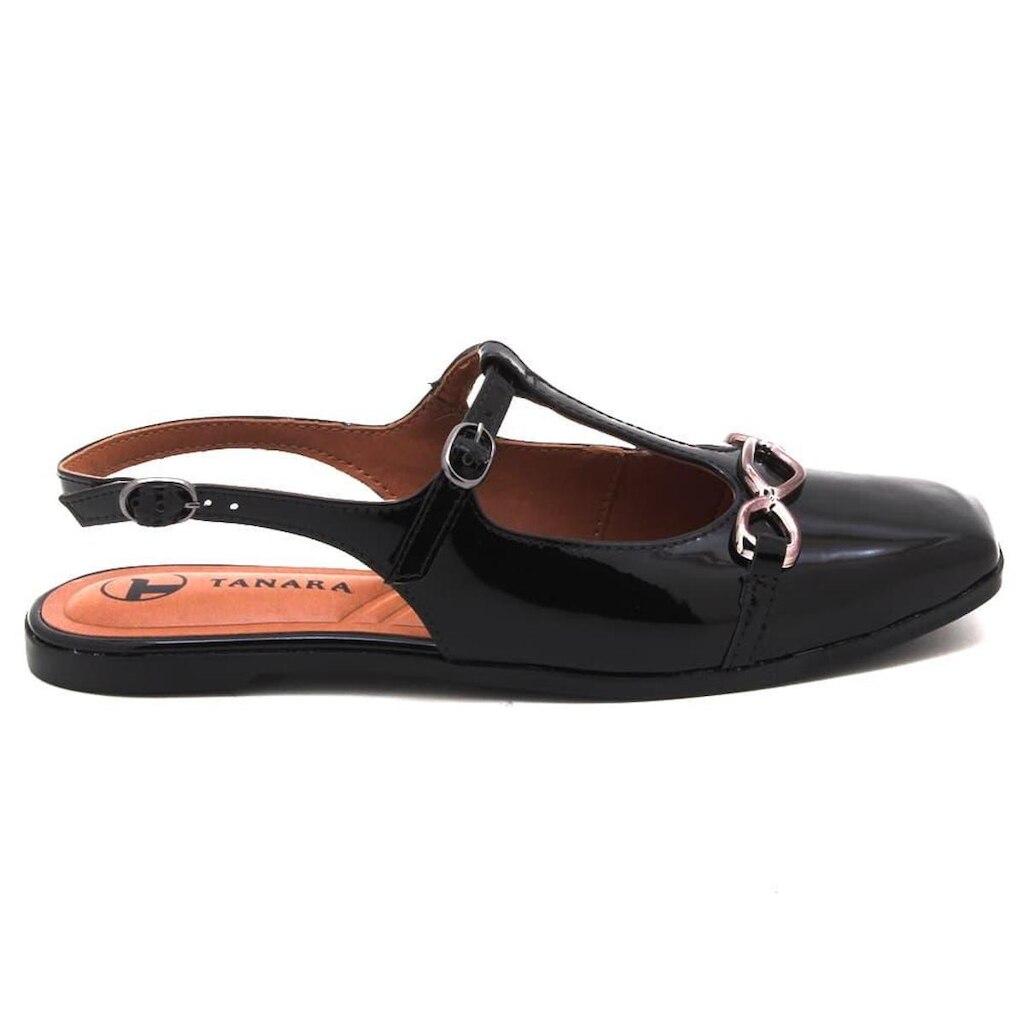 Sapato Tanara Rasteira Slingback Verniz Feminino T8351