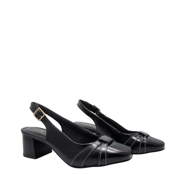 Sapato Unique Couro Salto Bloco