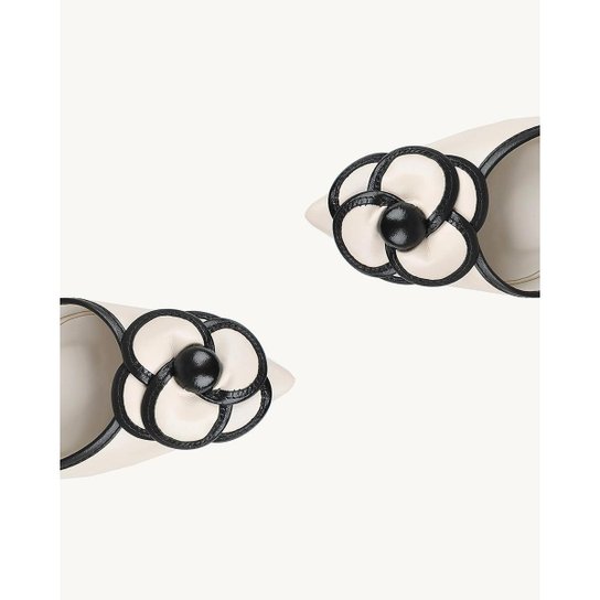 Sapato Uza SaLto Alto Grosso Com Detalhe de Flor B26r897a0028